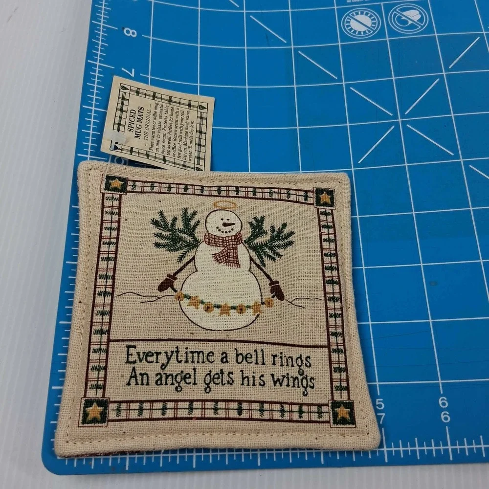 Alice's Cottage‎ Spiced Mug Mat Snowman Angel Bell Wings Scented Coaster NEW